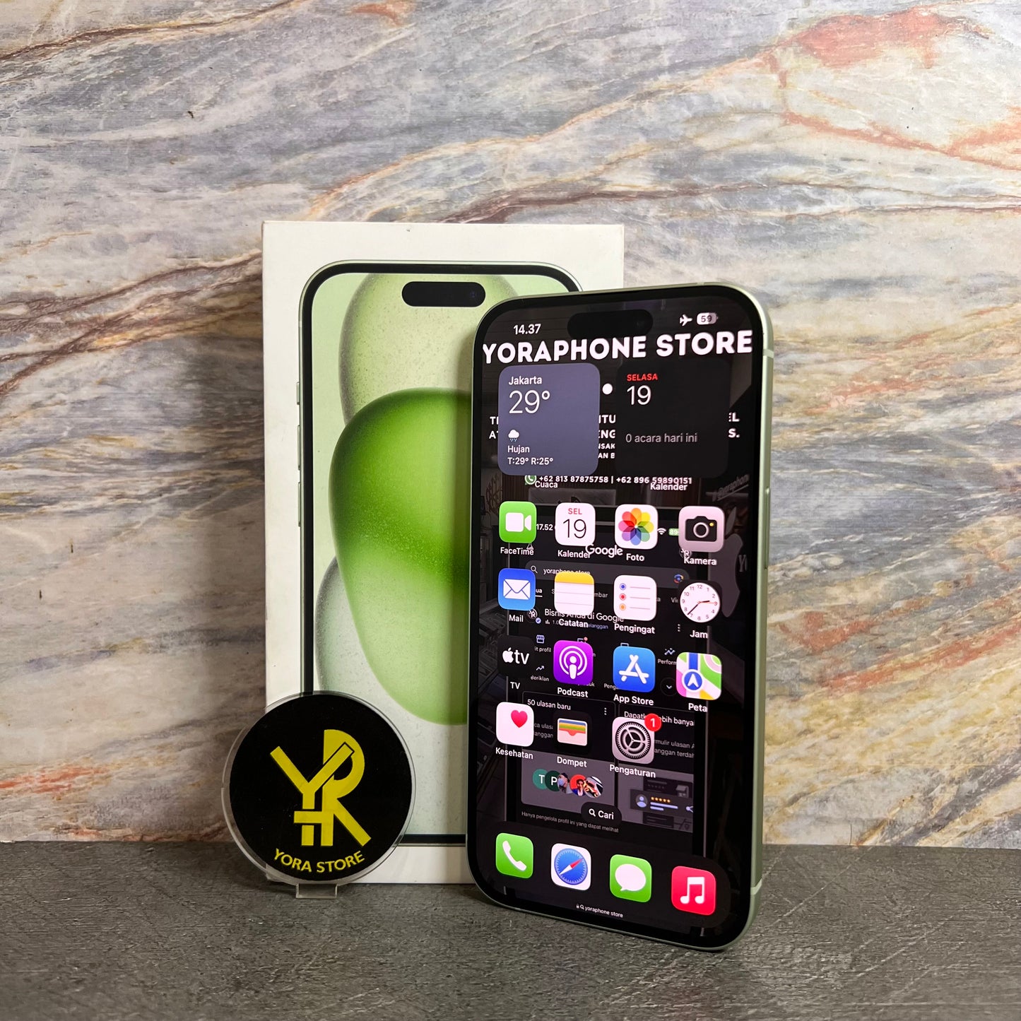 iPhone 15 Green 128GB Garansi iBox 12/08/26
