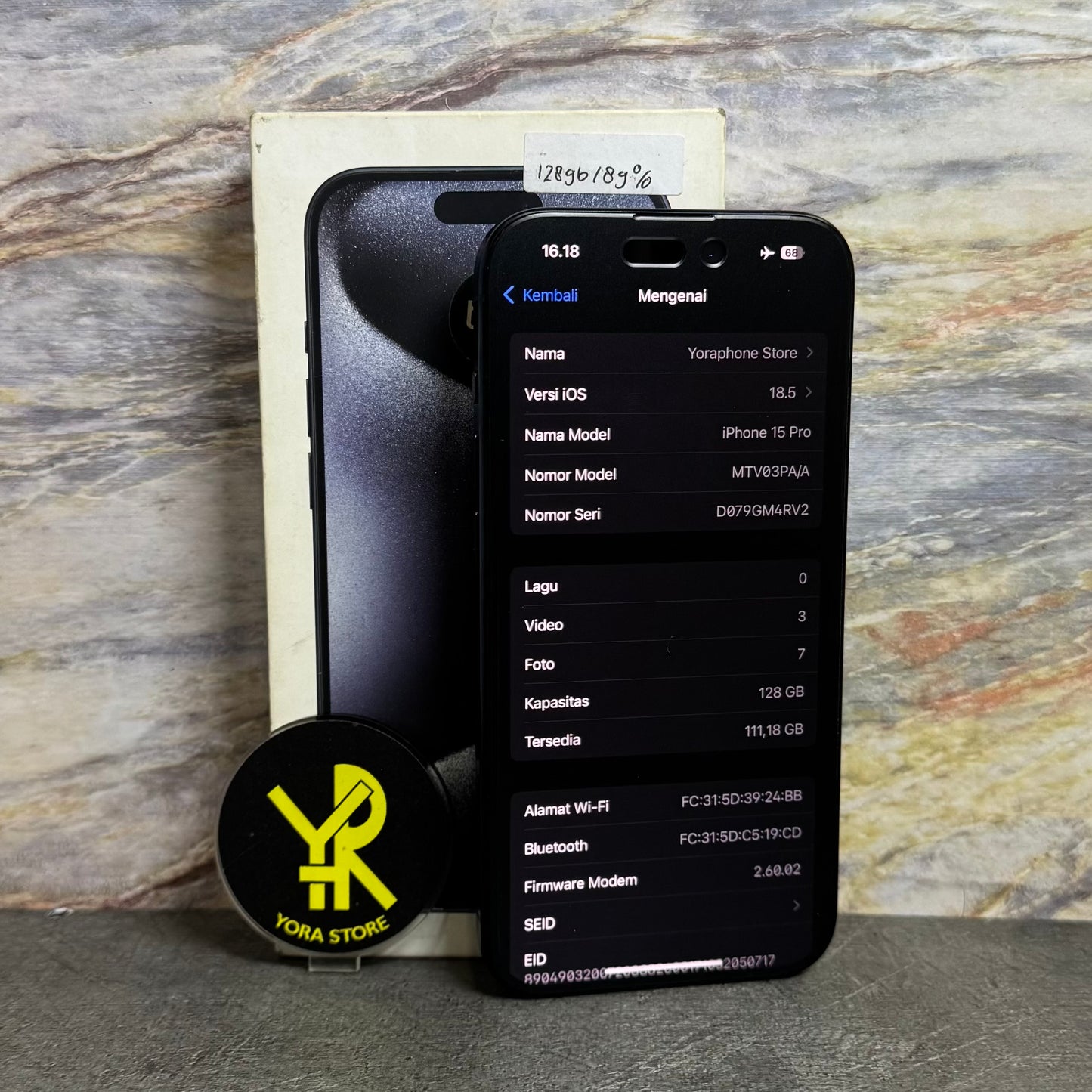 iPhone 15 Pro 128GB Second Garansi Resmi iBox Fullset - Mulus