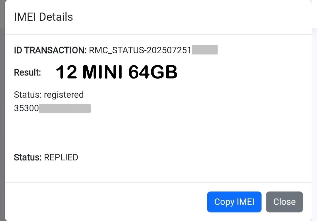 Status iMei Register