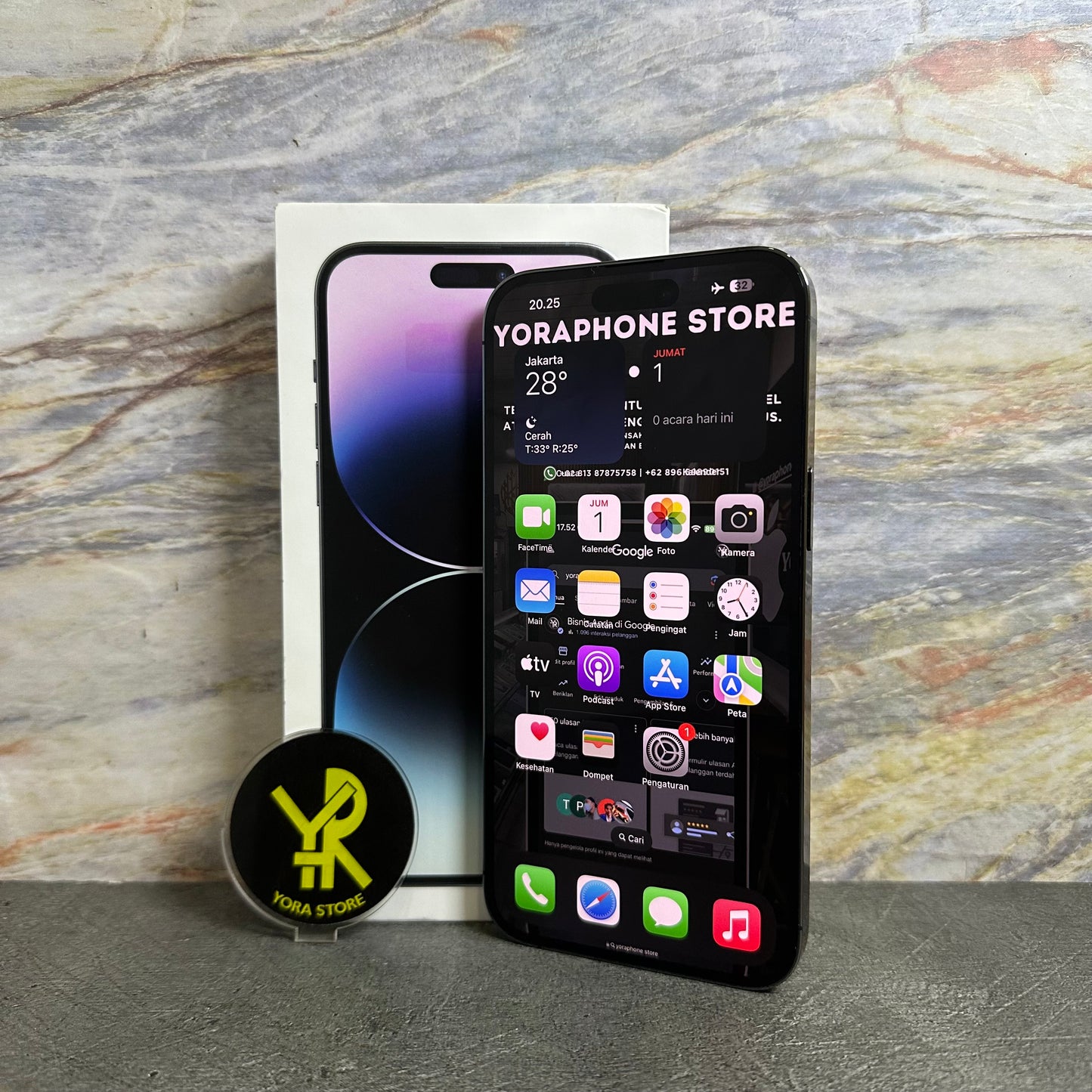 iPhone 14 ProMax 128GB Deep Purple Second Garansi Resmi iBox Fullset - LikeNew