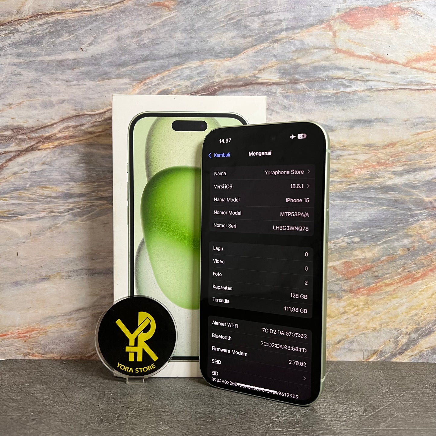 iPhone 15 Green 128GB Garansi iBox 12/08/26
