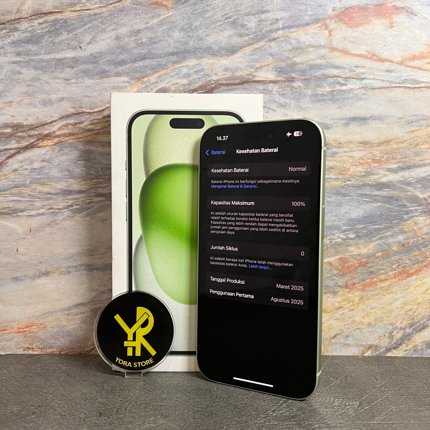 iPhone 15 Green 128GB Garansi iBox 12/08/26