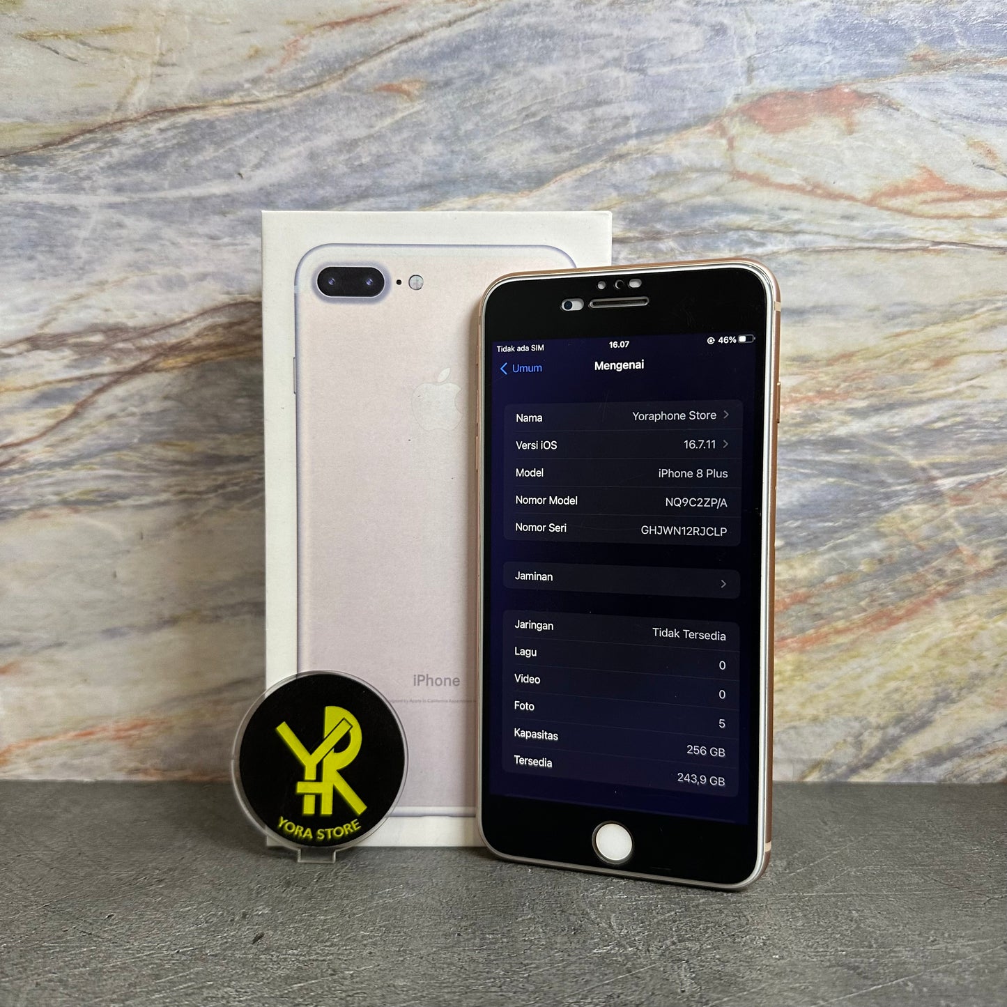 iPhone 8 Plus 256GB Second IMEI Registered (All Op, Permanent dan Bergaransi) Mulus - Fullset