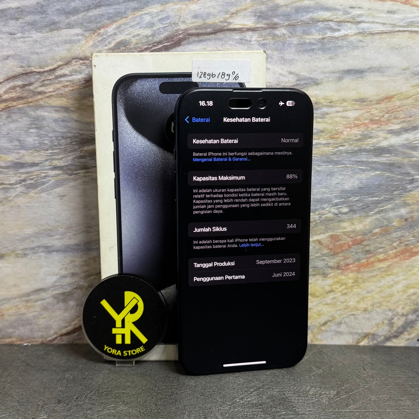 iPhone 15 Pro 128GB Second Garansi Resmi iBox Fullset - Mulus