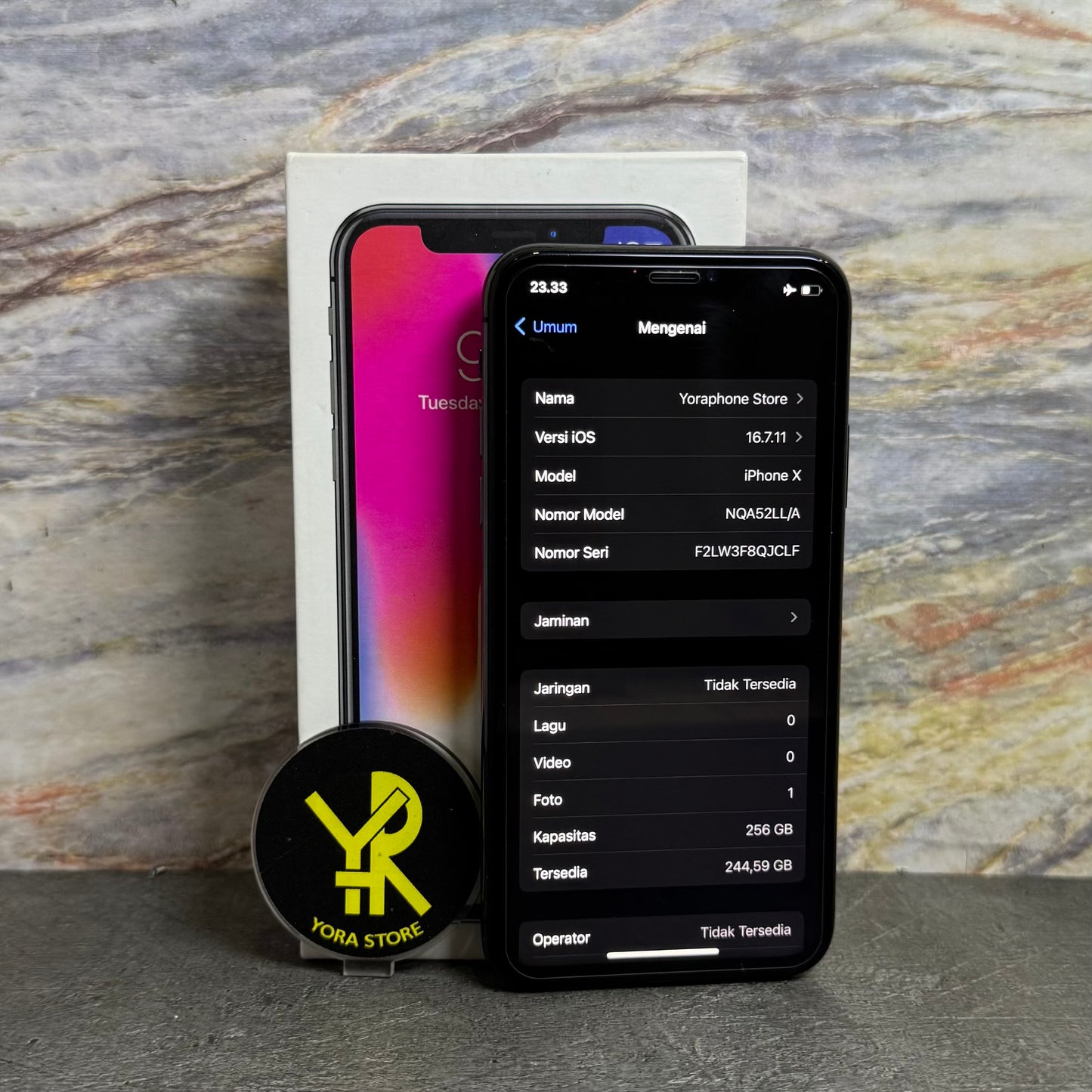 iPhone X 256GB Second IMEI Registered (All Op, Permanent dan Bergaransi) Mulus - Fullset