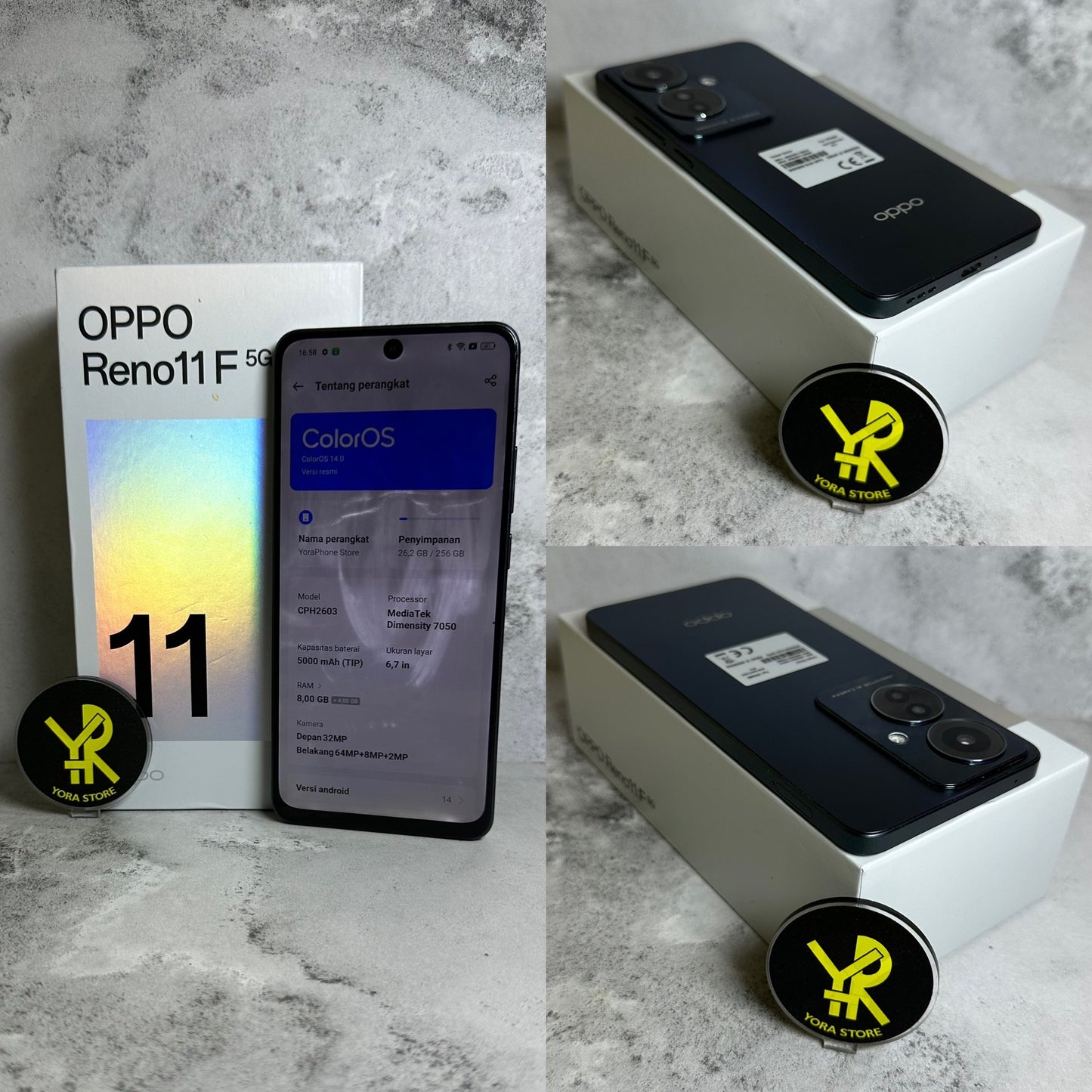 Oppo Reno 11F 5G 8/256GB Second garansi Resmi Mulus Fullset