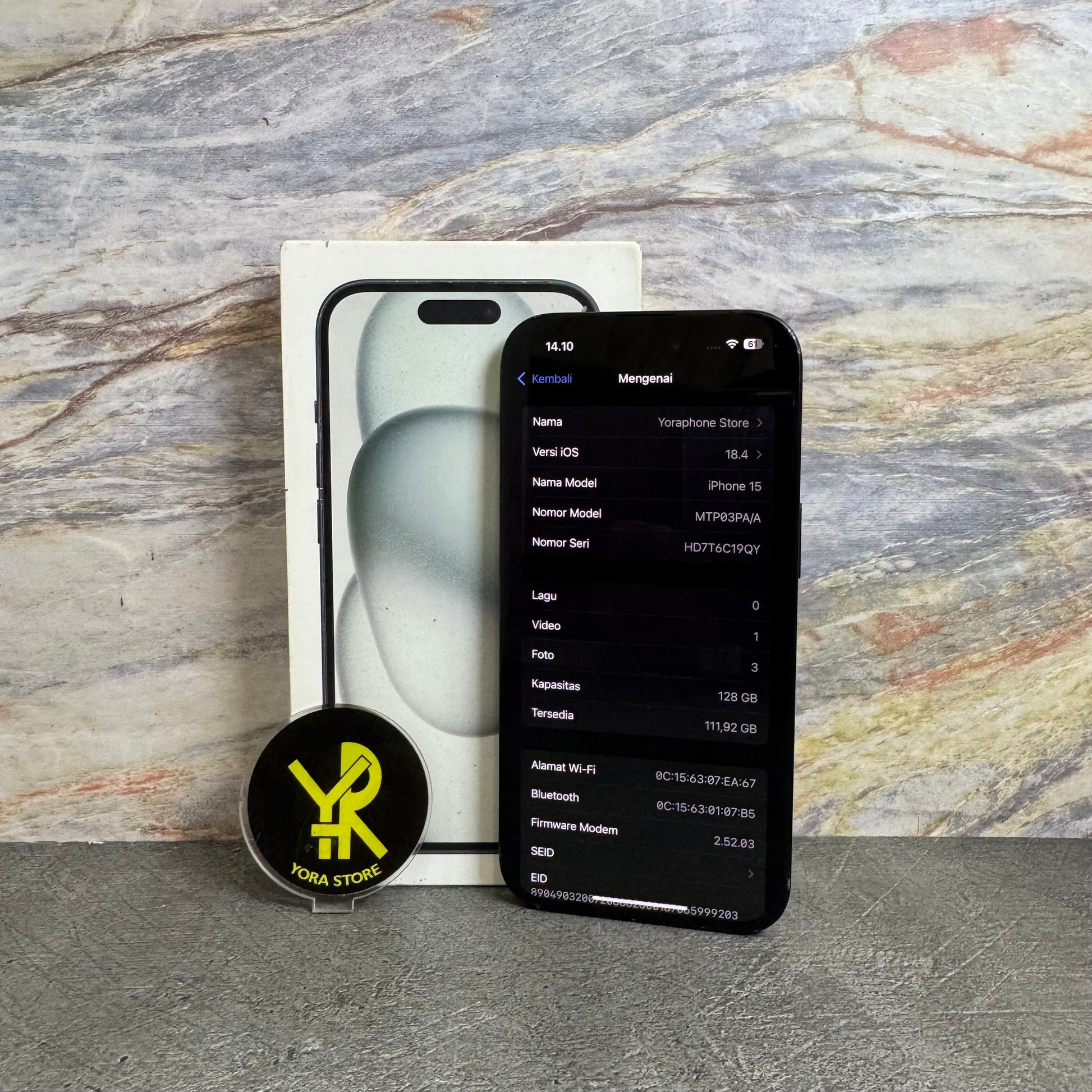 iPhone 15 Black 128GB Garansi iBox Mulus Fullset
