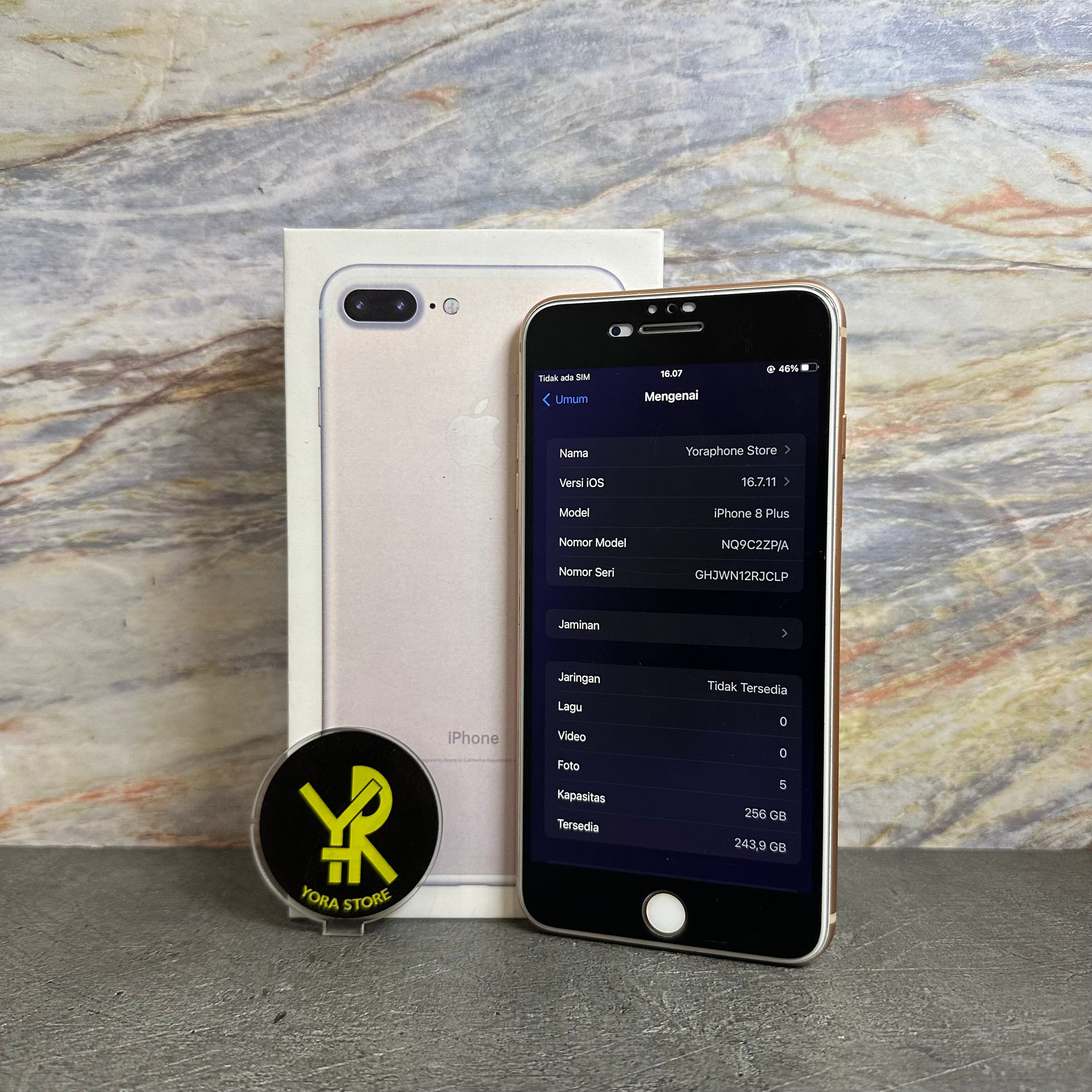 iPhone 8 Plus 256GB Second IMEI Registered (All Op, Permanent dan Bergaransi) Mulus - Fullset