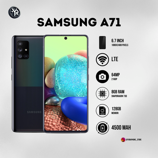 Samsung A71 8/128GB Second garansi Resmi Mulus Fullset