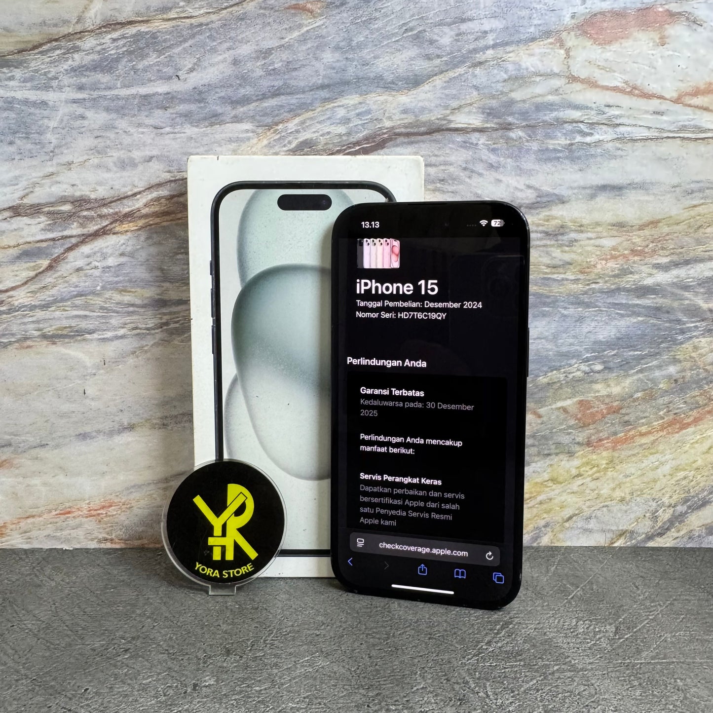 iPhone 15 Black 128GB Garansi iBox Mulus Fullset